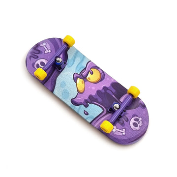 34mm x 96mm Pro Fingerboard Set-Up (Complete) | Real Wood Deck (5-Layers) | Pro Trucks with Lock-Nuts | Polyurethane Pro Wheels | Real Ball Bearings | Purple Blob 34 mm Pro Fingerboard SPITBOARDS